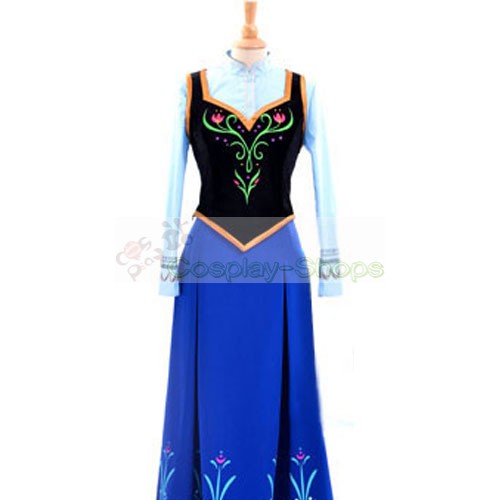 Custom Cheap Frozen Princess Anna Cosplay Costume In Frozen Anna For ...