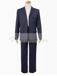 Doctor Who The 10th Doctor  Dr. Blue Pinstripe Suit Cosplay Costume